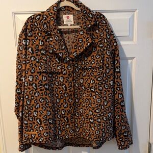Simply Southern Leopard Print Teddy Jacket - Brown and Black